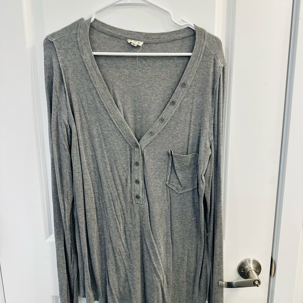 POL Gray Long Sleeve Tee